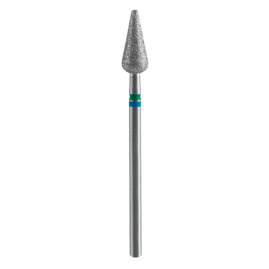 Diamond Nail Drill Bit Duo, "Pointed Pear", Blue-Green, EXPERT Head Diameter 5/12 mm (FA100BG050/12) - STALEKS